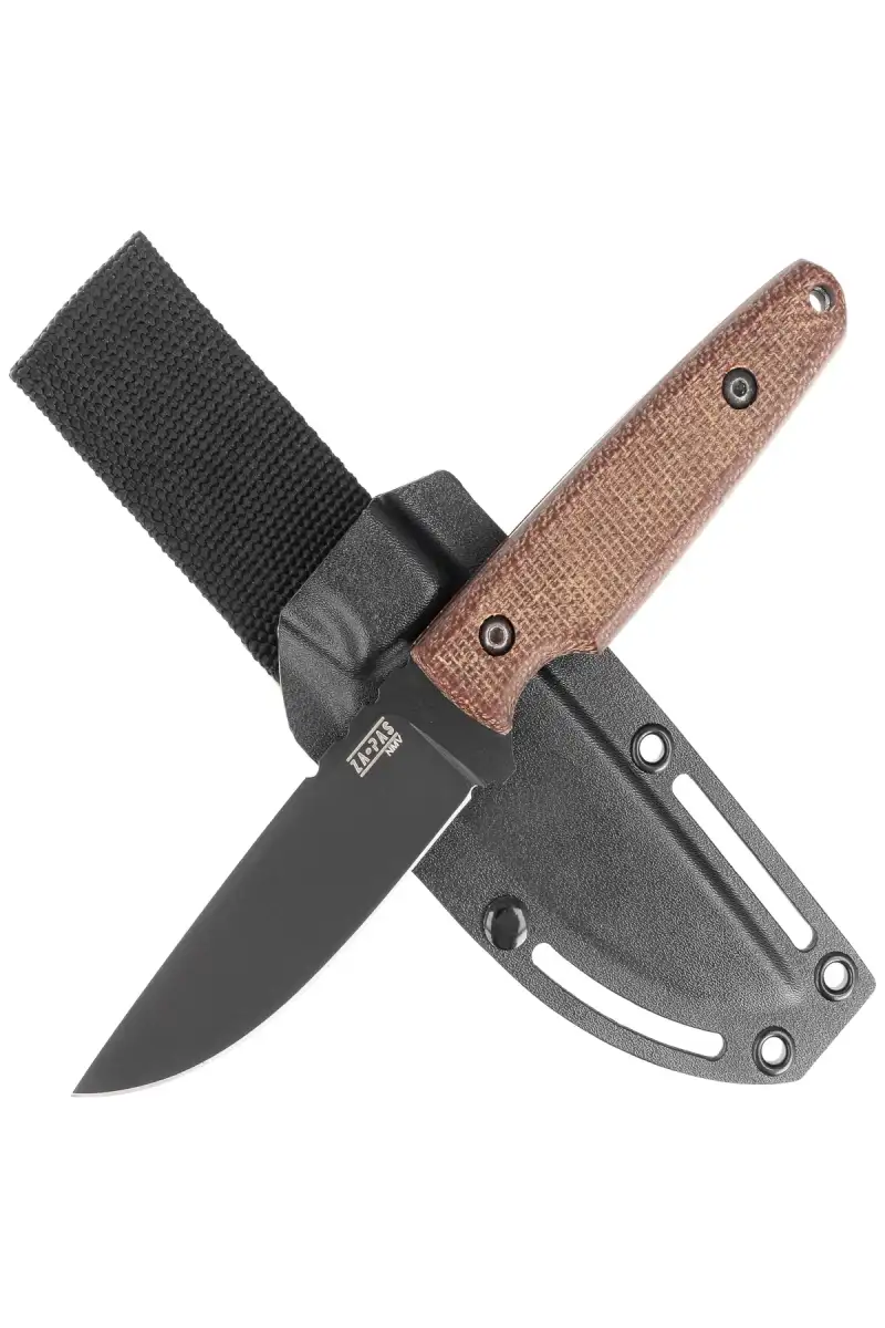 Nóż Za-Pas Handie Brown Micarta, Black Cerakote NMV (HAN-CE-M-BR)