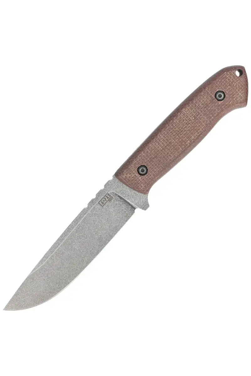 Nóż Za-Pas Ultra Outdoor Brown Micarta, Acid Stonewashed NMV (UO-ST-M-BR)