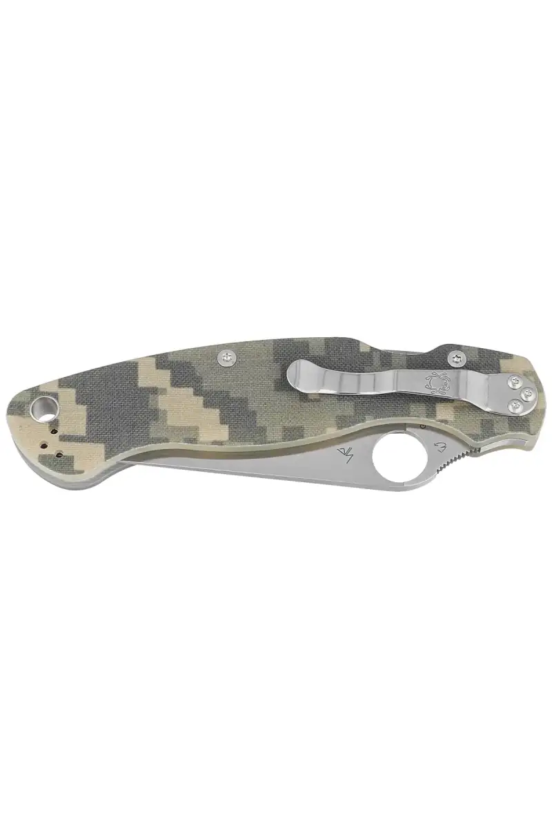 Nóż składany Spyderco Military 2 Camo G10, Satin Plain CPM S30V by Sal, Eric Glesser (C36GPCMO2)