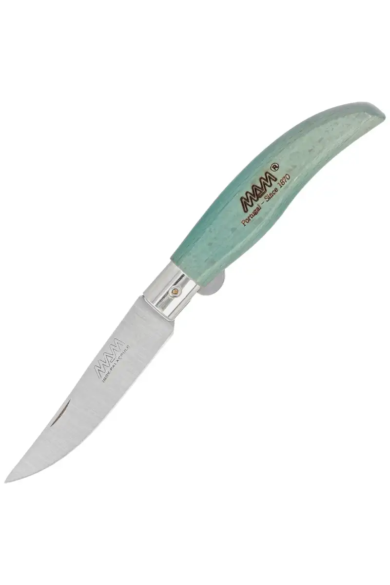 Nóż składany MAM Iberica S z blokadą, Turquoise Beech Wood, Steel HD (2011-TU)