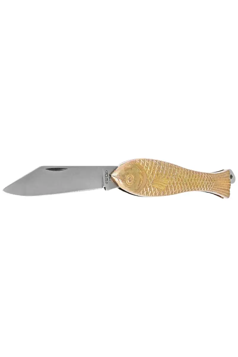 Nóż składany Mikov Fishlet 130 Gold, Stonewashed 420 (130-NZn-1/ZL STONEWASHED)