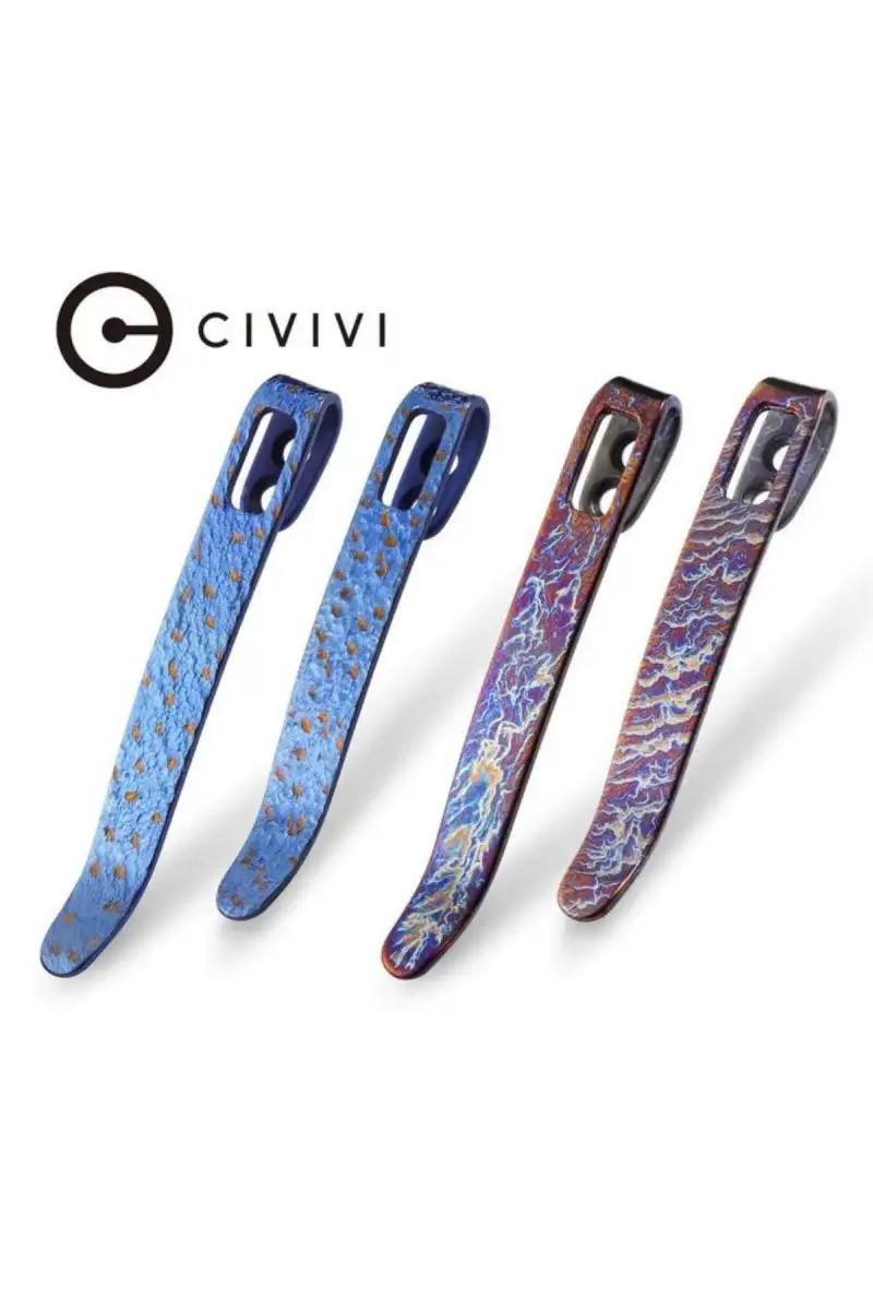 Klips Civivi 4 szt. Flamed Blue/Purple i Blue/Golden Titanium 50mm/55mm (T002C)