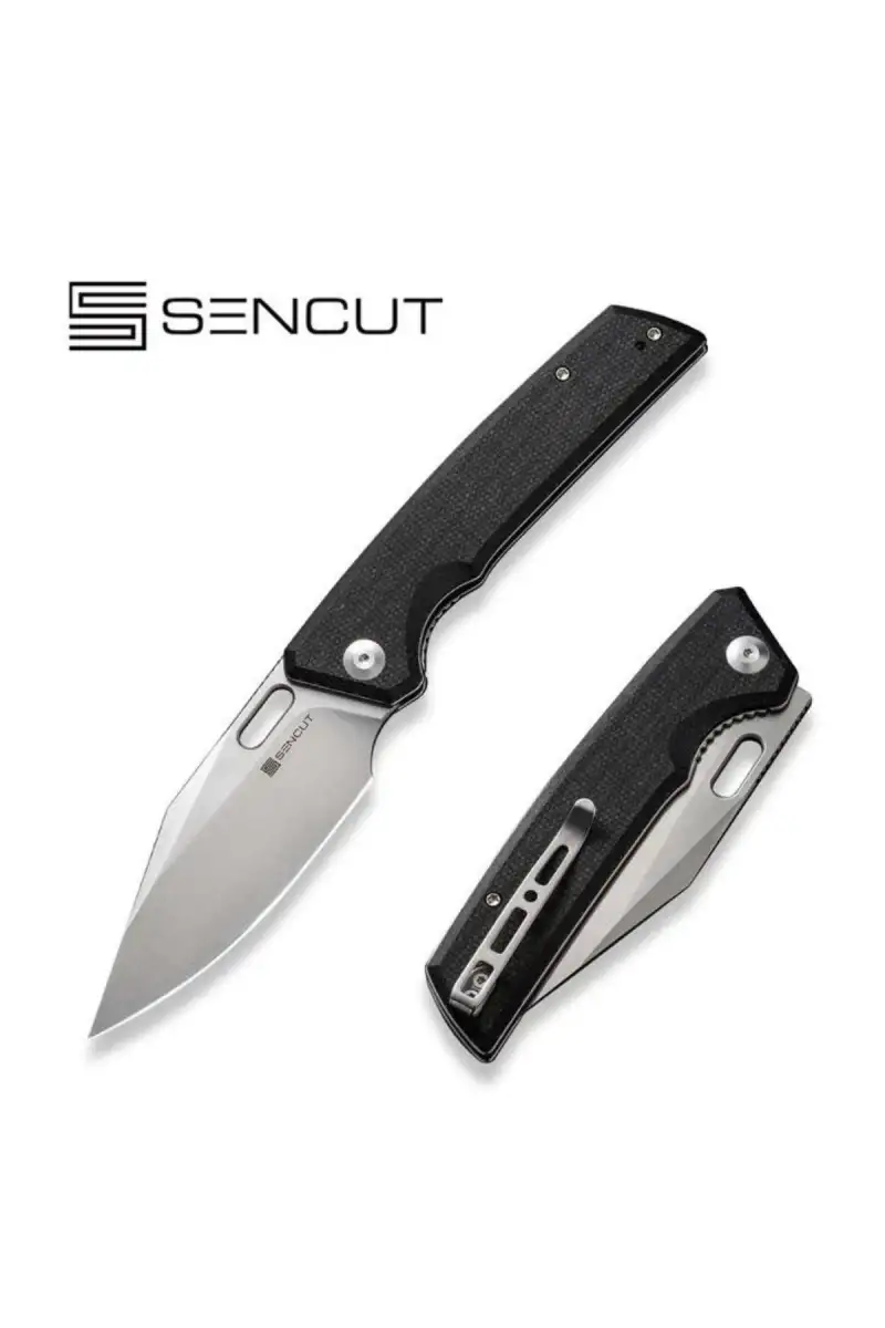 Nóż składany Sencut GlideStrike Black Canvas Micarta, Satin 9Cr18MoV (S23018-4)