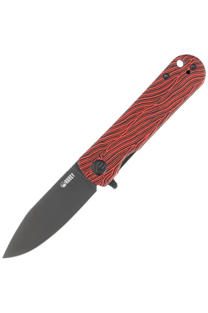 Nóż składany Kubey NEO Red / Black Damascus G10, Blackwashed AUS-10 by Keanu Alfaro (KU371F)