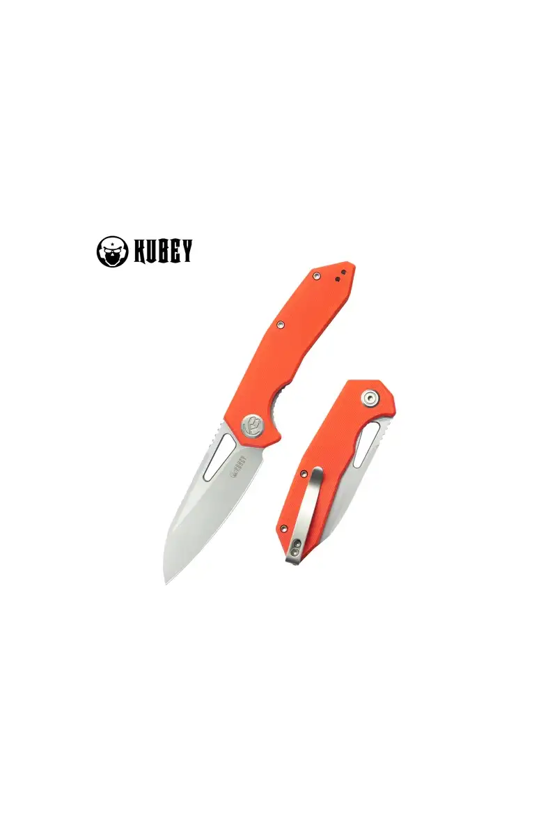Nóż składany Kubey Vagrant Orange G10, Sand Blasted 14C28N by Maksim Tkachuk (KU291L)