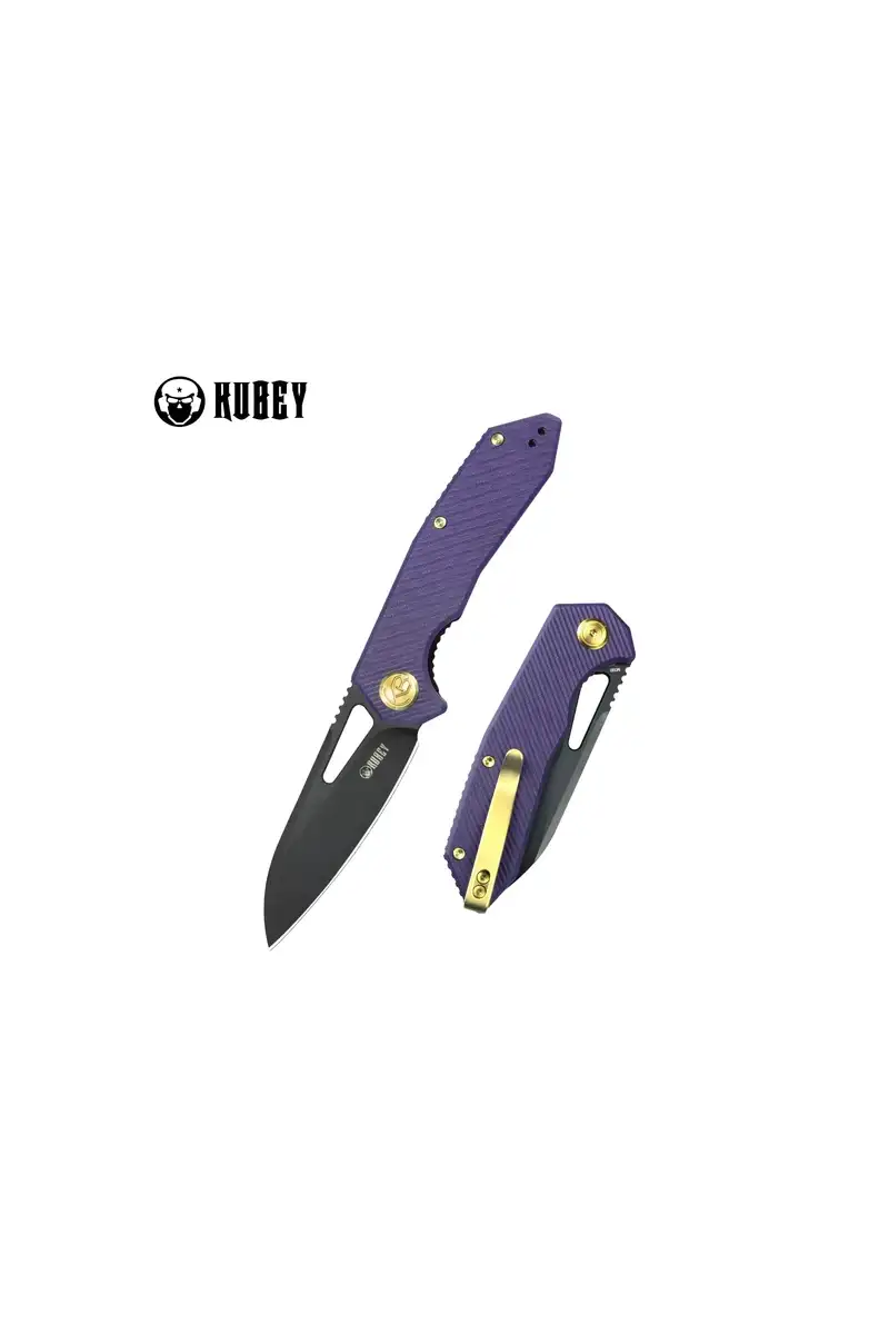 Nóż składany Kubey Vagrant Purple G10, Black Stonewashed M390 by Maksim Tkachuk (KB291W)