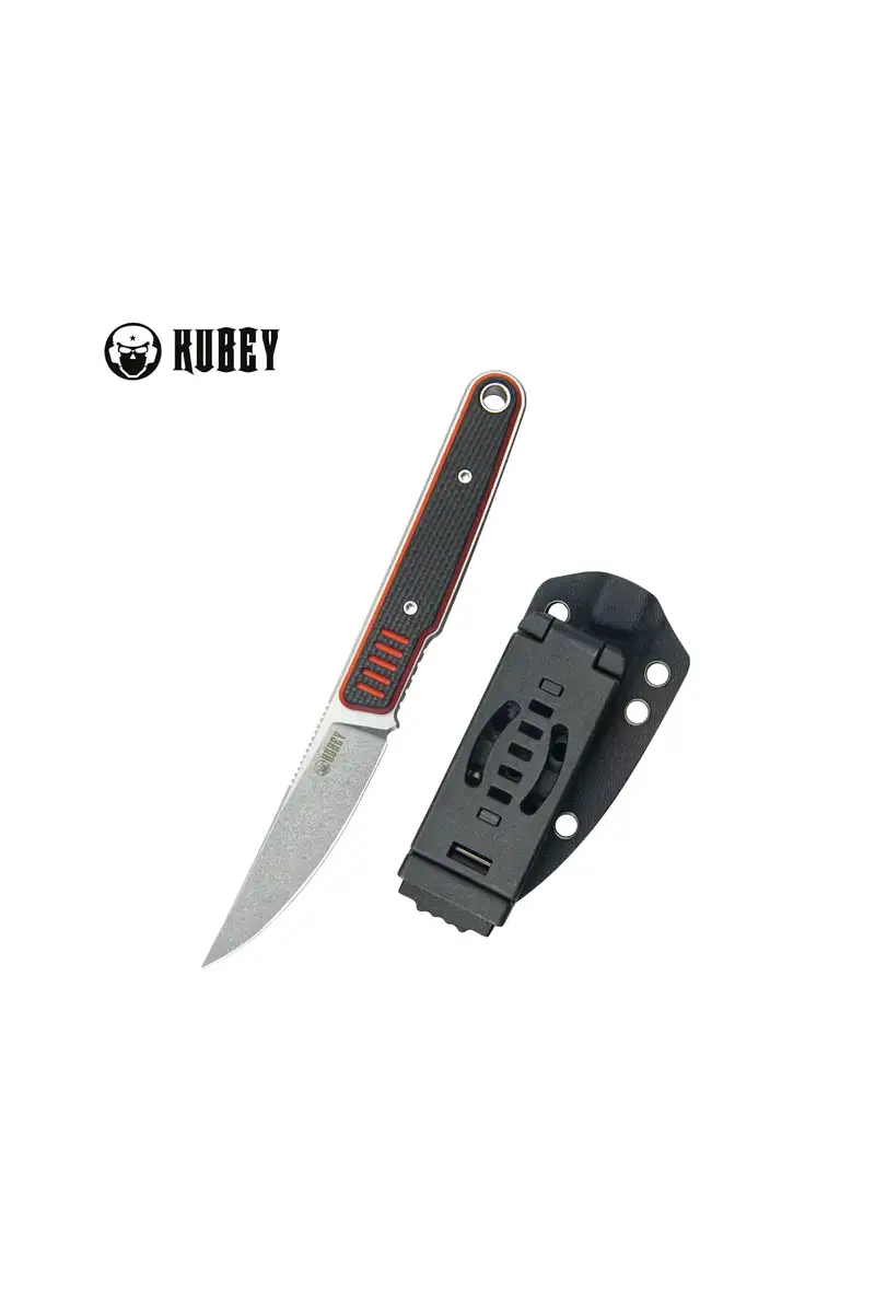 Nóż Kubey JL Kwaiken Red/Black G10, Bead Blasted 14C28N by Justin Lundquist (KU355A)