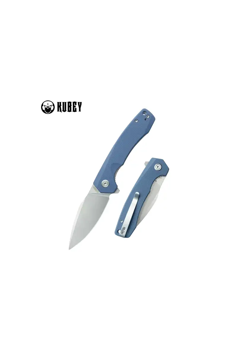 Nóż składany Kubey Calyce Blue G10, Bead Blasted AUS-10 (KU901M)
