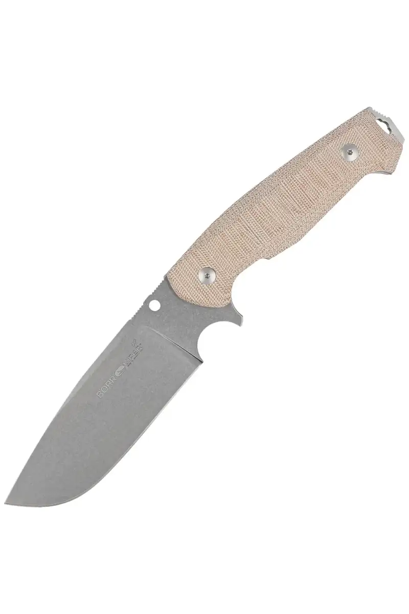 Nóż Viper Borr Natural Canvas Micarta, Stonewashed D2 by Jesper Voxnæs (VT4008SWCN)
