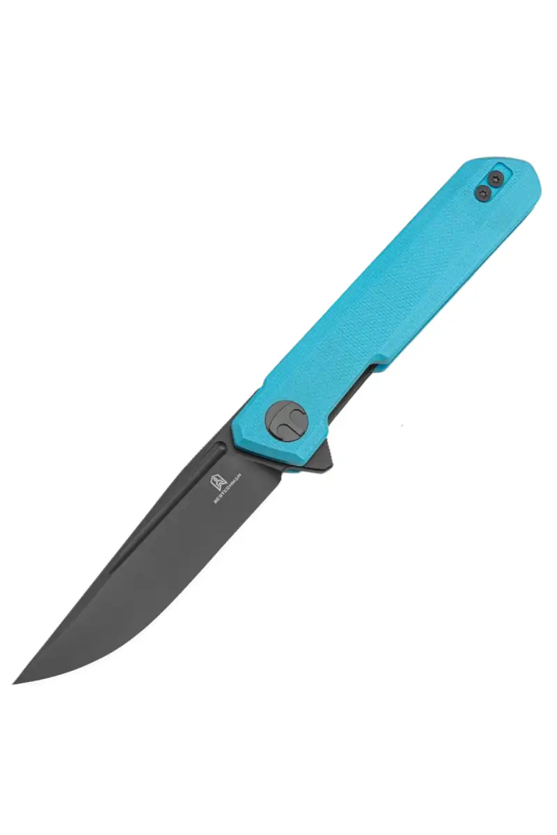 Nóż składany Bestechman Mini Dundee Tiffany Blue G10, Grey PVD D2 by Ostap Hel (BMK03L)
