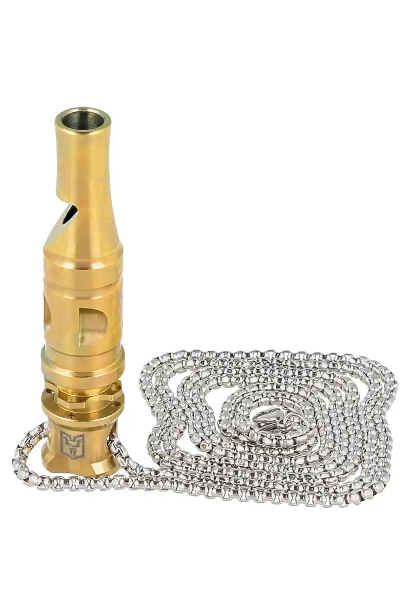 Gwizdek sygnalizacyjny Bestech Whistle Gold Titanium z łańcuszkiem (BM02C)