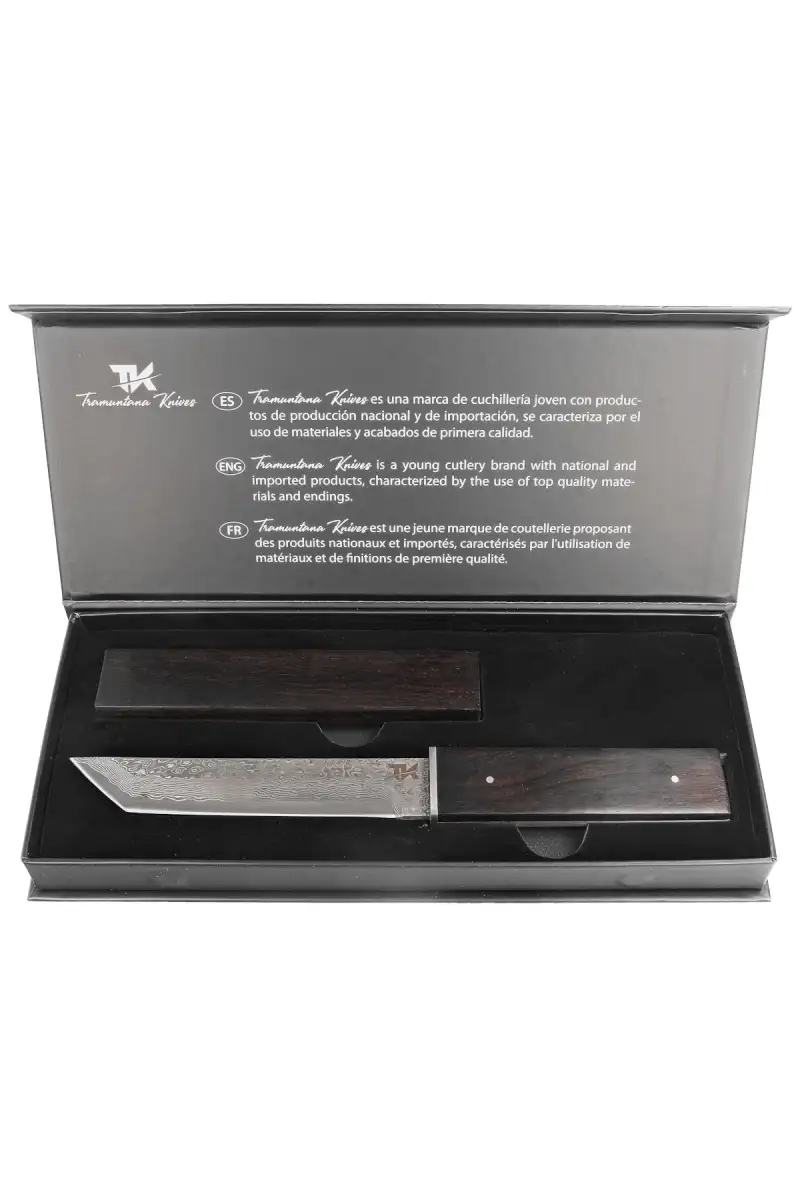Nóż Tramuntana Decor Habitat Tanto Black Ebony, Damascus (H0077)