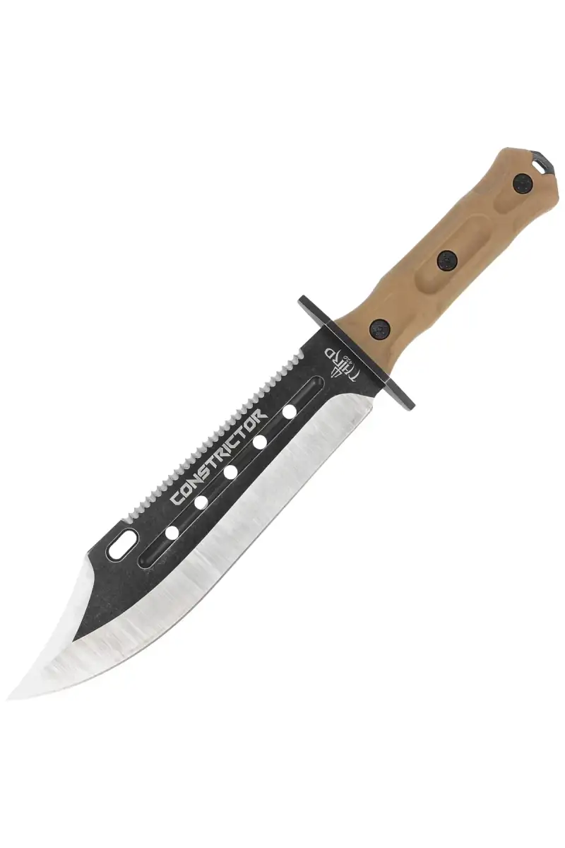 Nóż Third Decor Habitat Constrictor Brown Rubberized ABS, Stonewashed/Satin 420 (H0302)