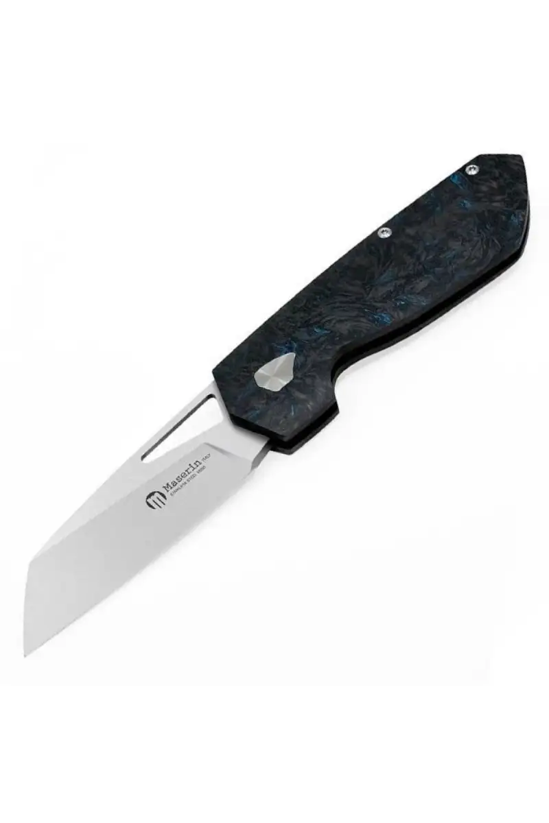 Nóż składany Maserin W2 Black/Blue FatCarbon, Satin M390 by Attilio Morotti (371/B)