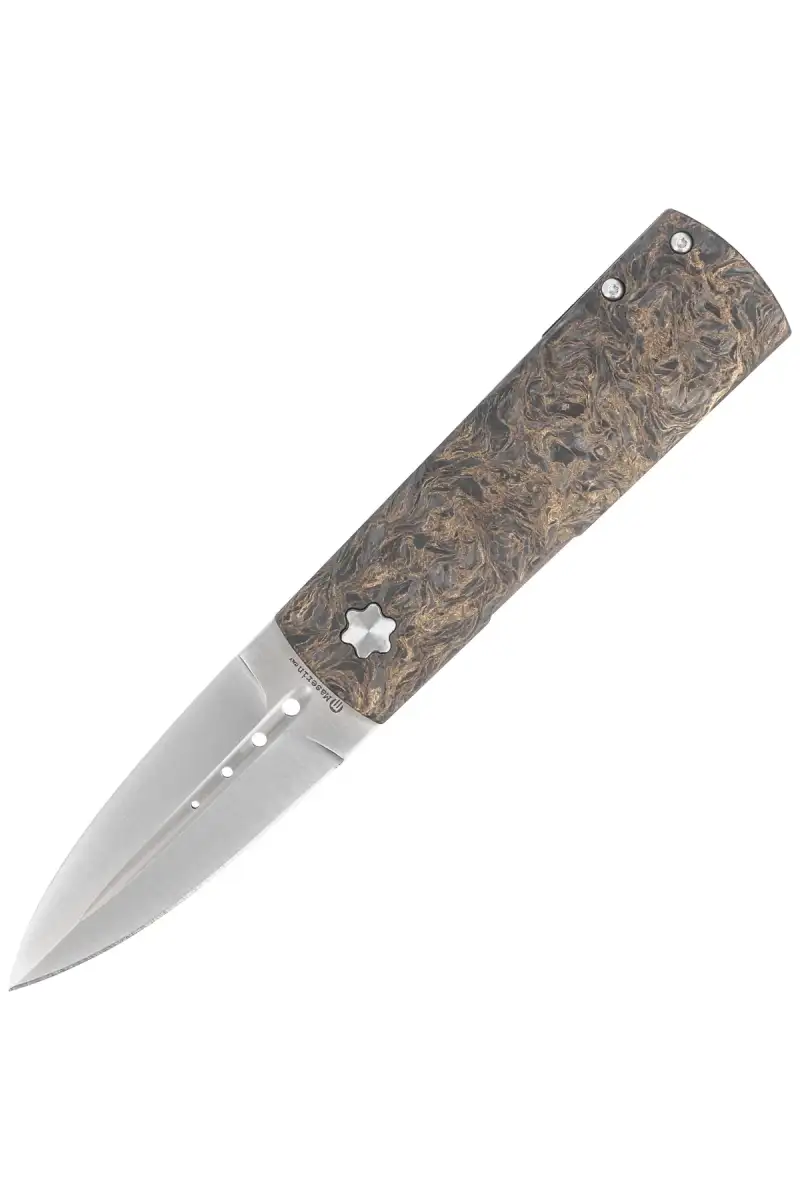Nóż składany Maserin Daga Black/Gold FatCarbon, Satin Elmax by Attilio Morotti (372/G)