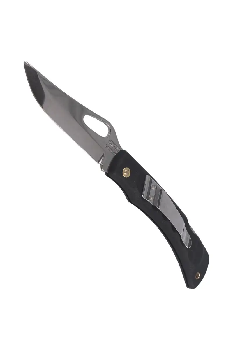 Nóż składany Mikov Crocodile Clip Point Black ABS, Mirror, Klips (243-NH-1/B BLACK/CLIP)