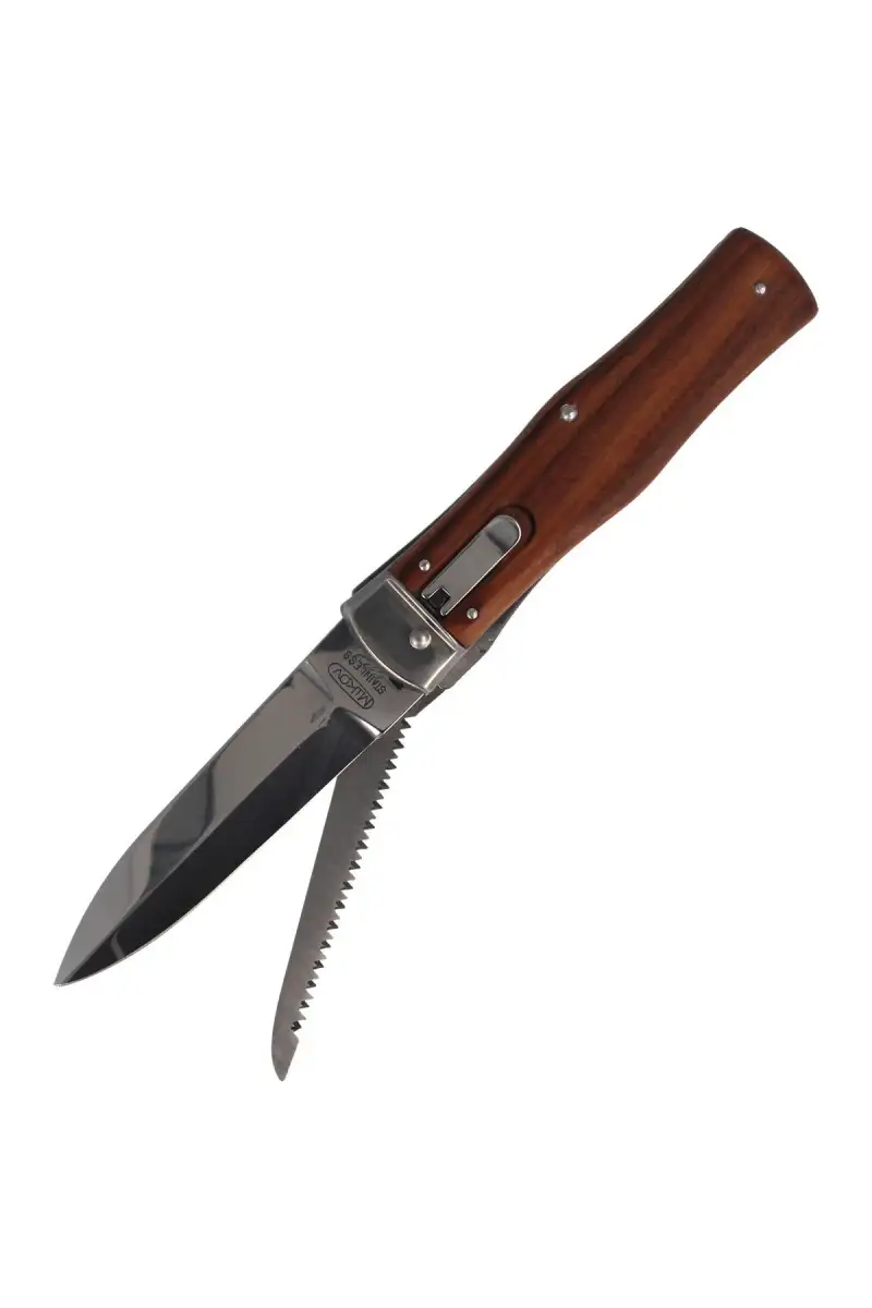 Nóż sprężynowy Mikov Predator Palisander Wood z Piłą (241-ND-2/KP)