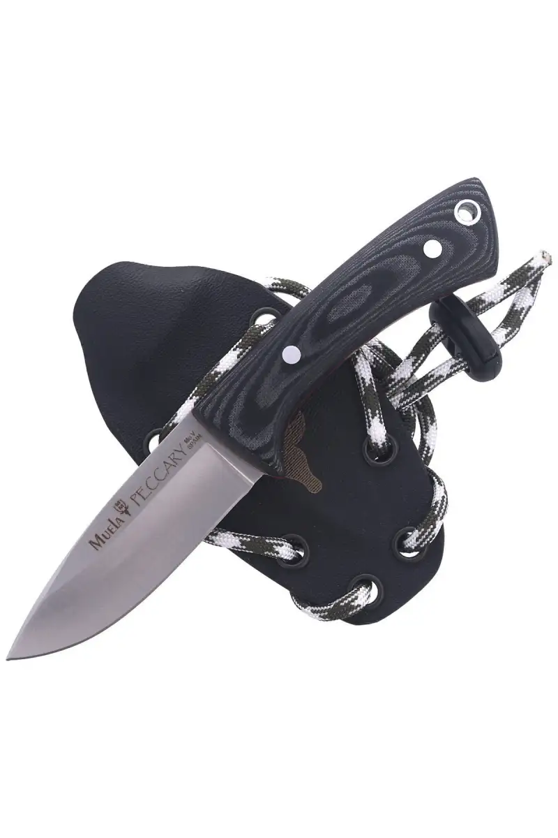 Nóż na szyję Muela Peccary-8M Neck Knife Black Micarta, Satin X50CrMoV15