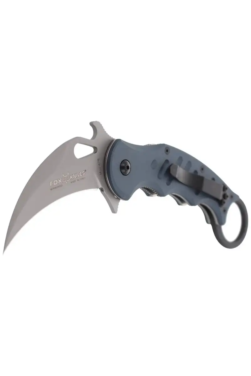 Nóż składany Fox Karambit w/ Emerson Wave Grey Aluminium, Bead Blasted N690Co (478)