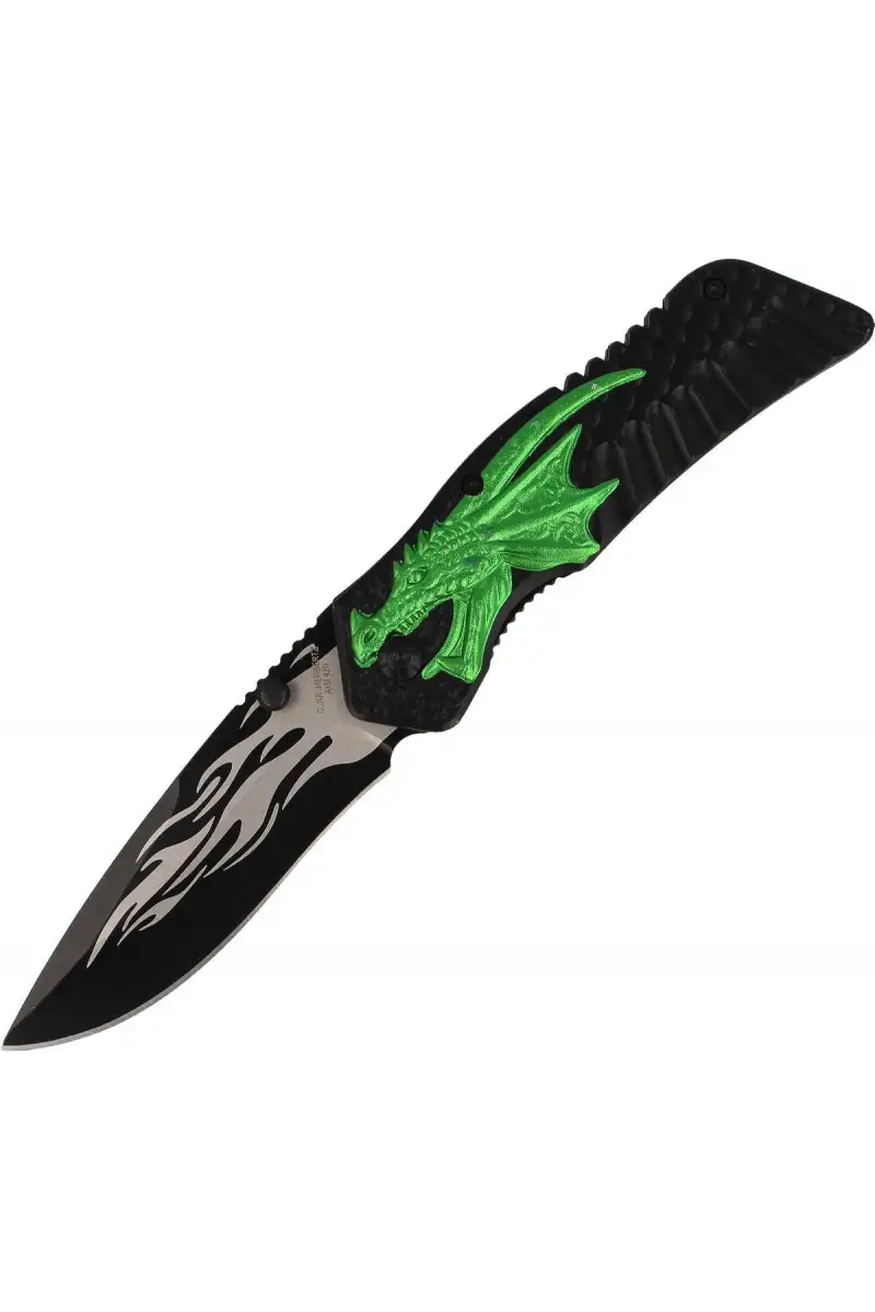 Nóż Herbertz Solingen Hit motyw 3D Green Dragon 90mm (582012)