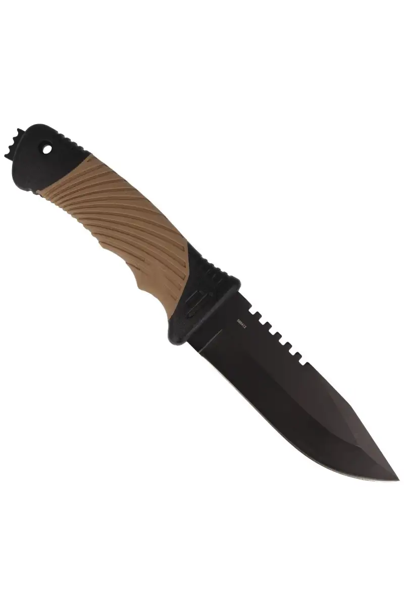 Nóż Herbertz CJH Coyote Brown Plastic/Black Rubber, Black 420 (585412)