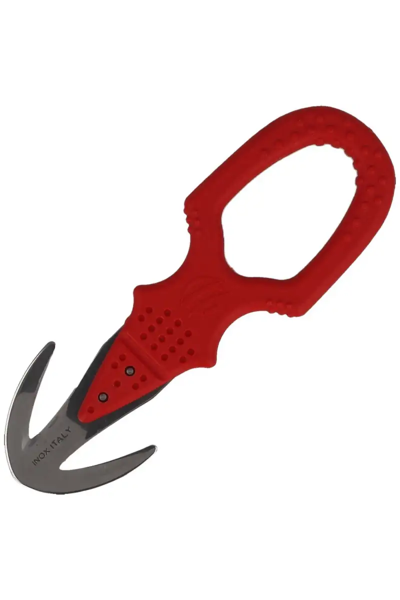Nóż ratowniczy MAC Coltellerie Twin Rescuer Red FRN, Satin W 1.4034 (MC TS09.R)
