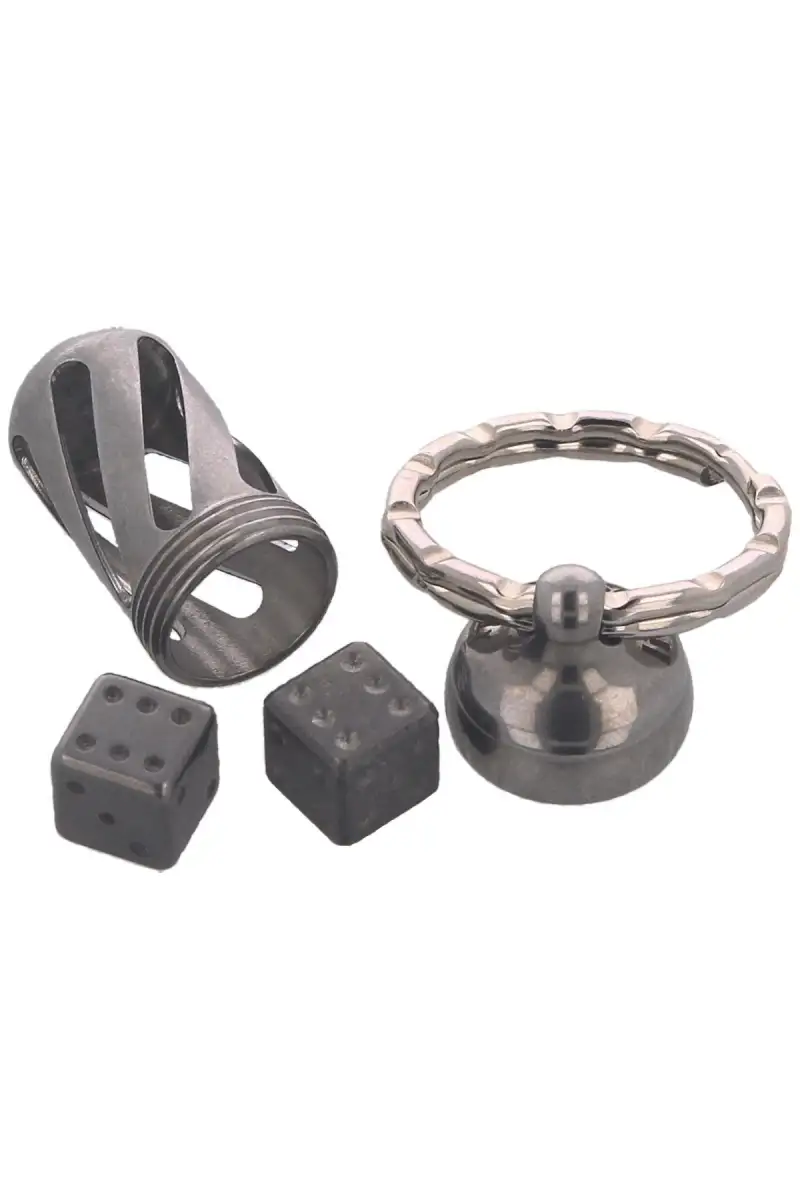 Brelok z kośćmi Lionsteel Acorn Dice, Steel (DD IN)