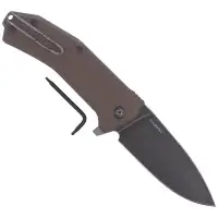 Nóż składany LionSteel KUR G10 Brown, Black Stone Washed (KUR BBR)