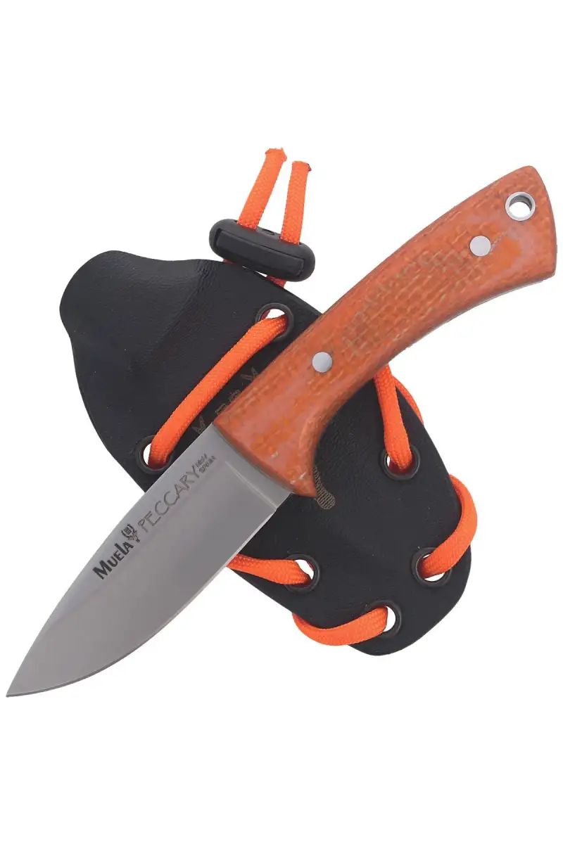 Nóż na szyję Muela Orange Micarta Neck Knife, Satin 1.4116 (PECCARY-8.O)