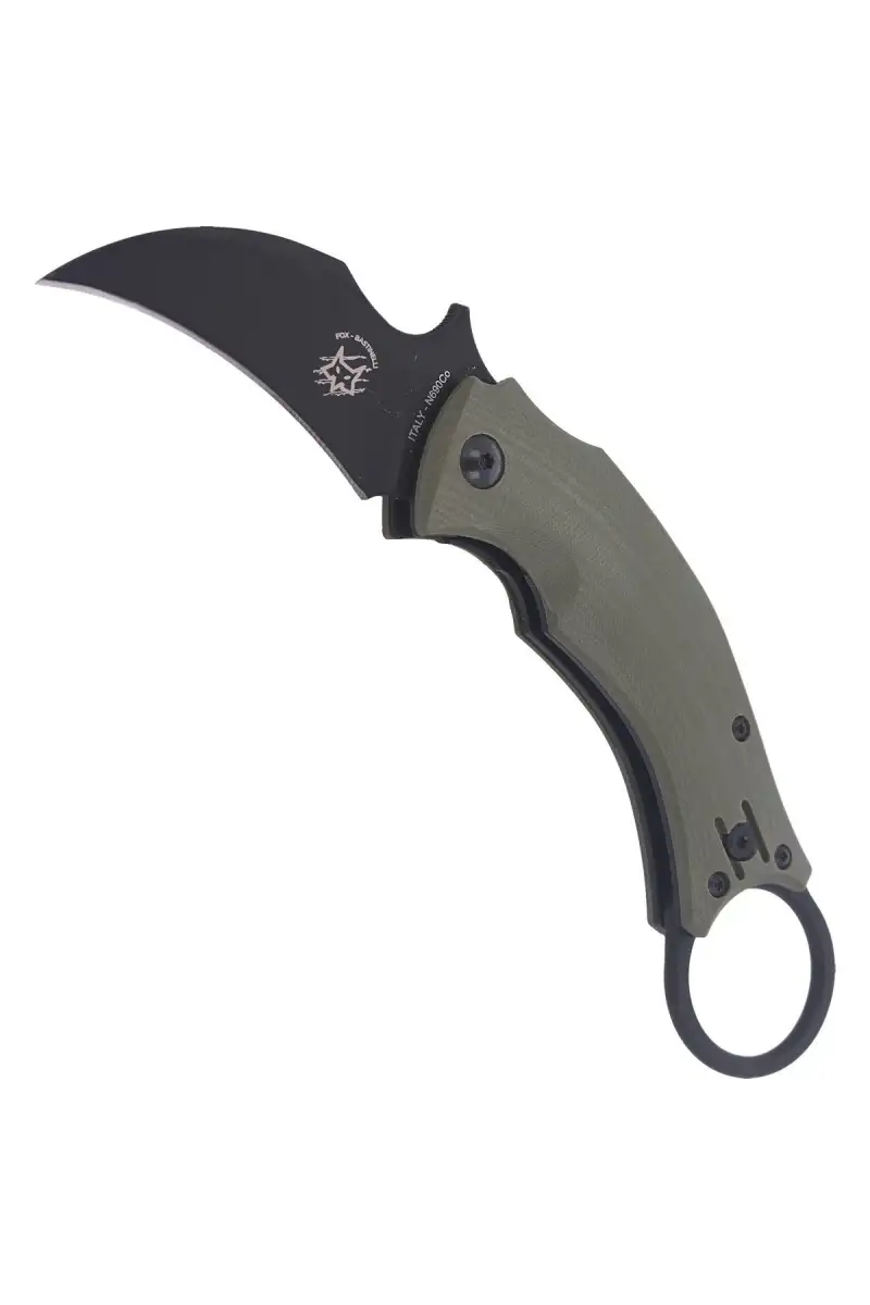 Nóż składany FOX Karambit Black Bird by Bastinelli G10 OD Green, Black Idroglider (FX-591 OD)