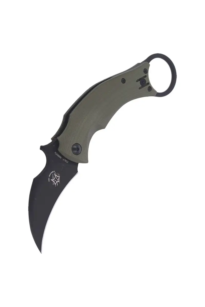Nóż składany FOX Karambit Black Bird by Bastinelli G10 OD Green, Black Idroglider (FX-591 OD)