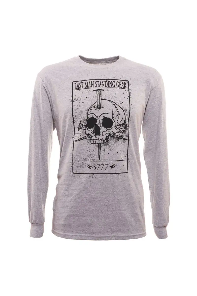 Koszulka z nadrukiem karty śmierci LMS Gear Death Card Skull LS, Grey 2XL (00018)