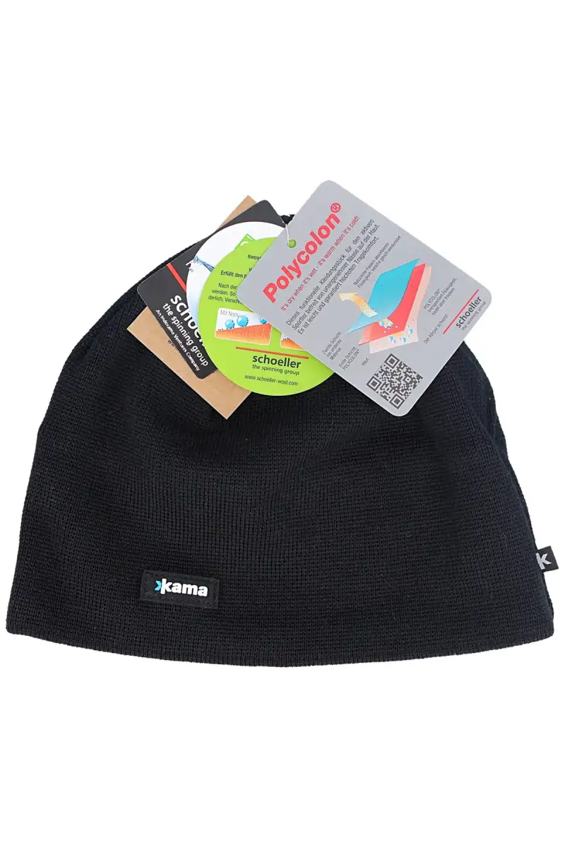 Czapka Kama 100% Merino Wool / Polycolon Band, Black (A02-110)