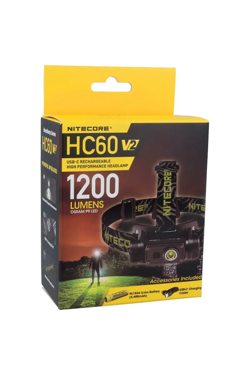 Latarka czołowa NiteCore HC60 V2 1200lm, 1x18650 (HC60 V2)