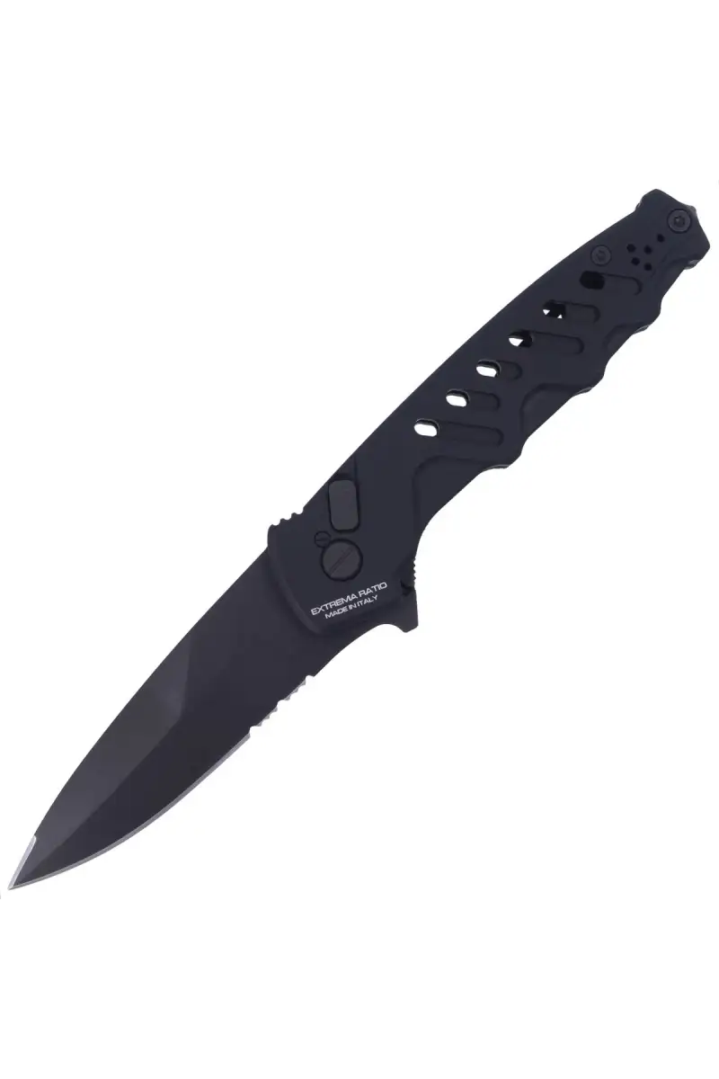 Nóż automatyczny Extrema Ratio Caimano Nero Black Aluminium, Black MIL-C N690 (04.1000.0169/BLK)
