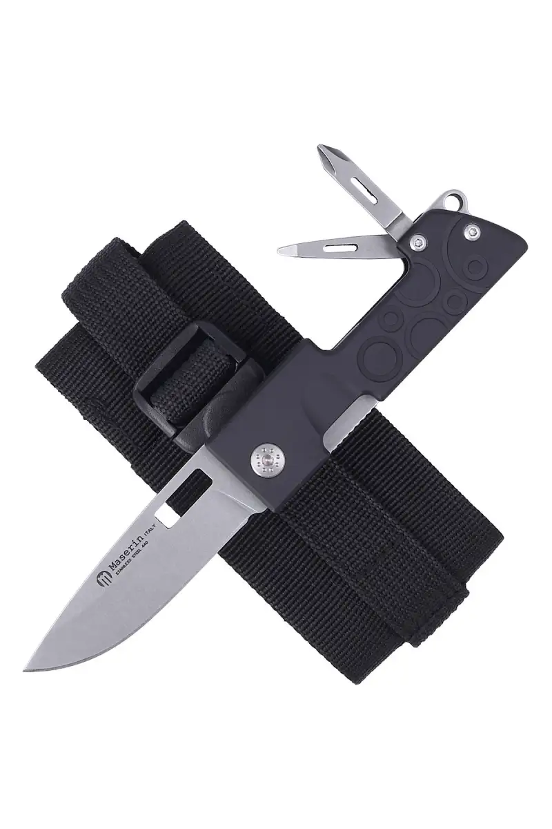 Nóż składany/Multi-Tool Maserin D-Dut 214 Black Aluminium, Stonewashed 440C by Bonus (214/N)