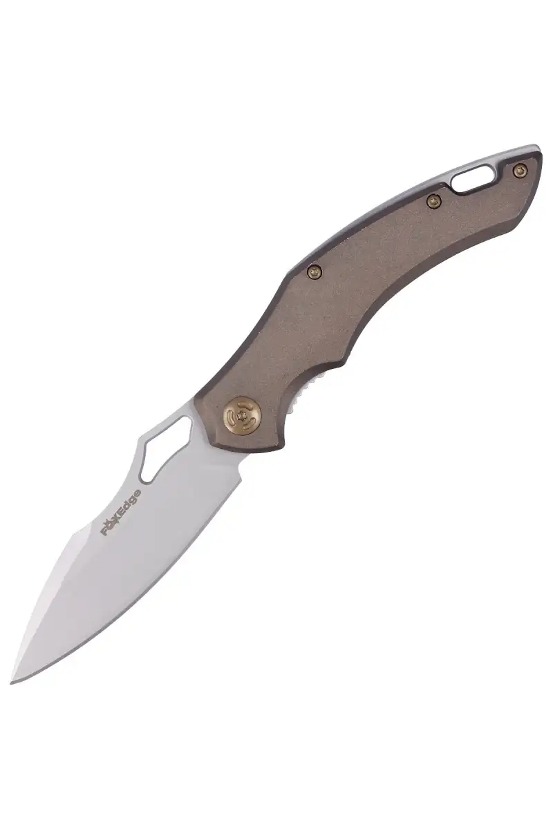Nóż składany FoxEdge Sparrow Brown Anodized Aluminium, Sand Blasted by Denis Simonutti (FE-031)