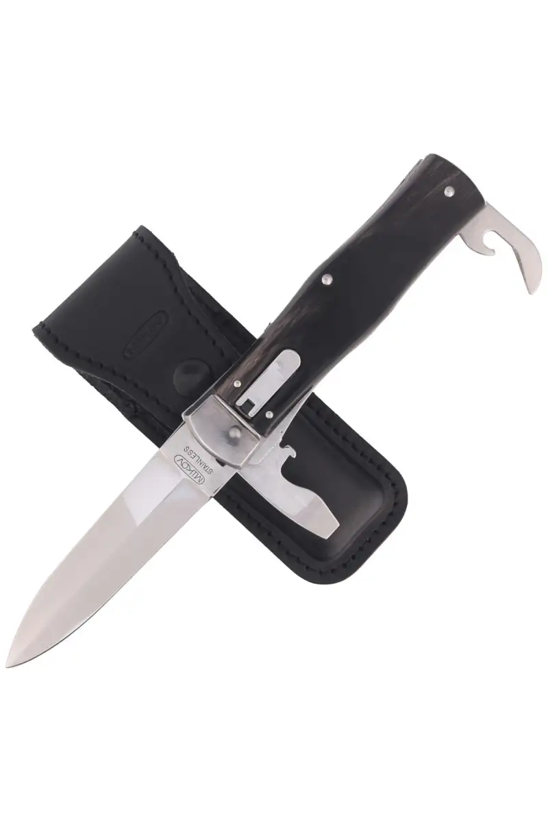 Nóż sprężynowy Mikov Predator Buffalo Horn, Mirror 3ostrz (241-NR-3/KP)