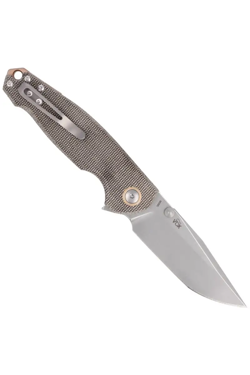 Nóż składany Viper Katla Green Canvas Micarta, Stonewashed M390 by Jesper Voxnæs (V5982CG)