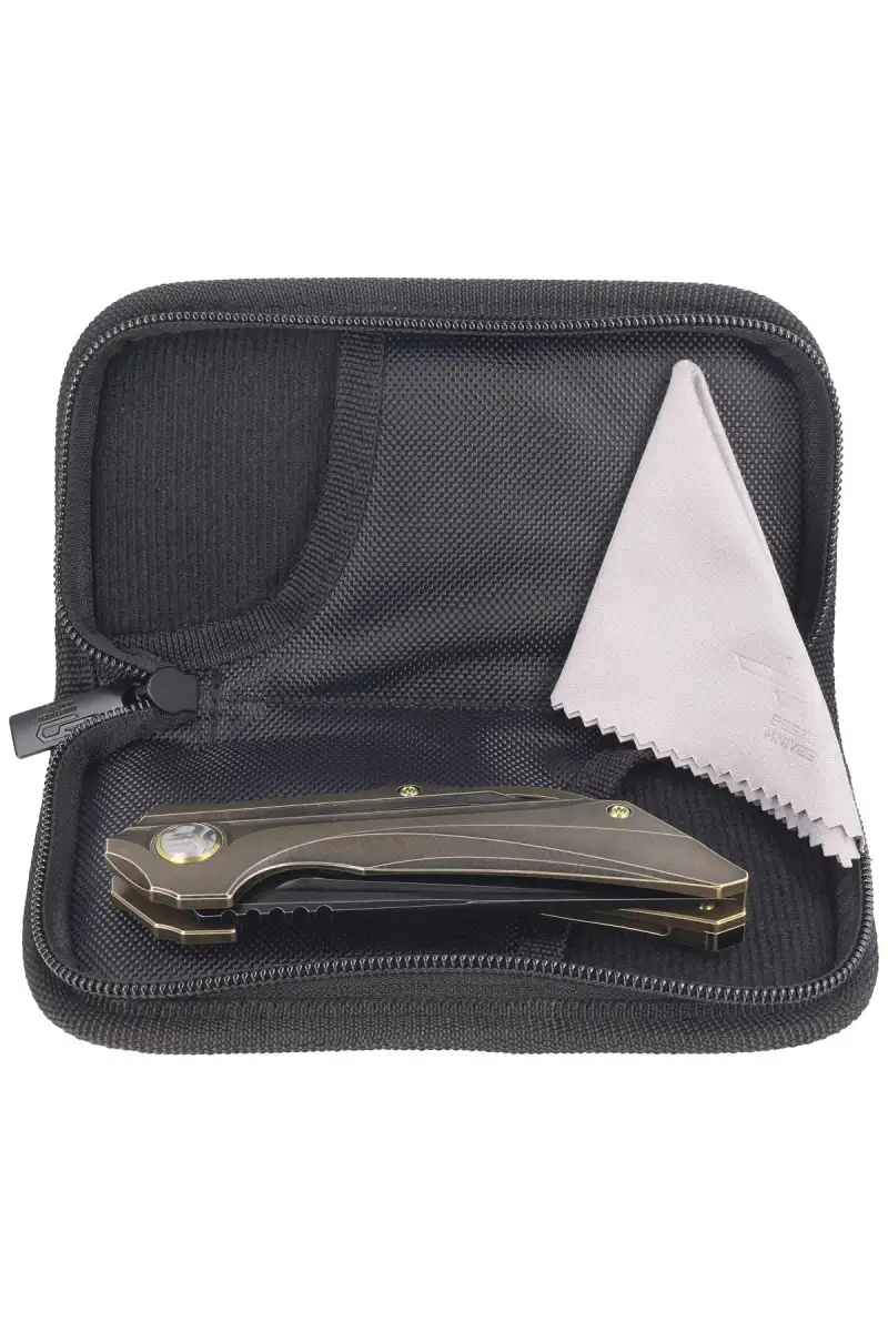 Nóż składany Bestech Vigil Bronze Titanium, Black Stonewashed M390 by Kombou (BT2201D)