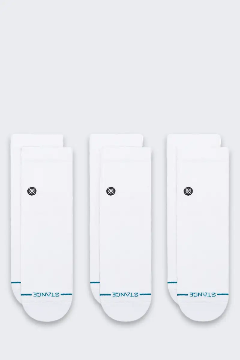 Skarpety Stance Icon Quarter 3 pary White
