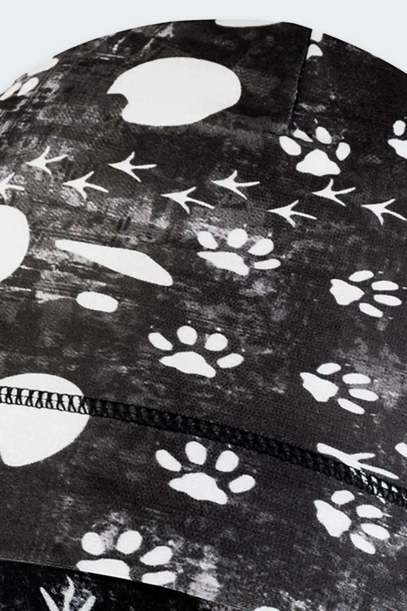 Czapka Medyczna Buff Safety Ślady Zwierząt BlackWh