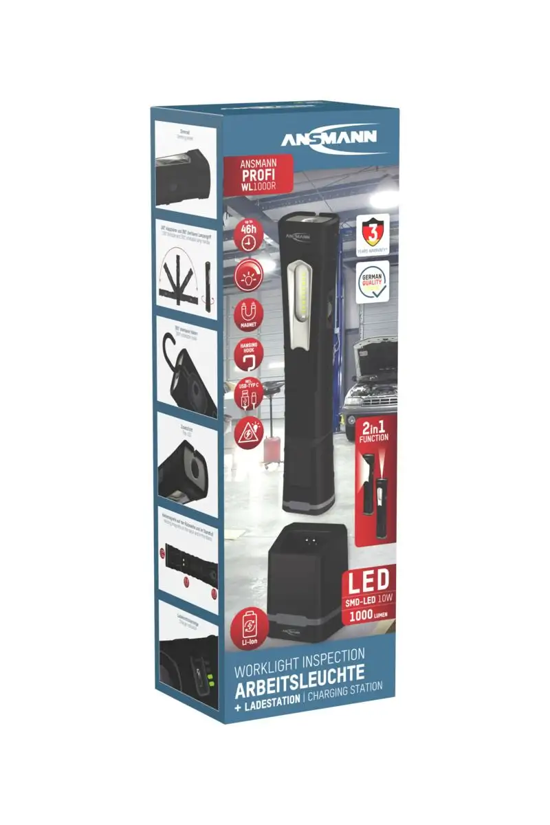 Lampa warsztatowa Ansmann WL1000R1000lm aku