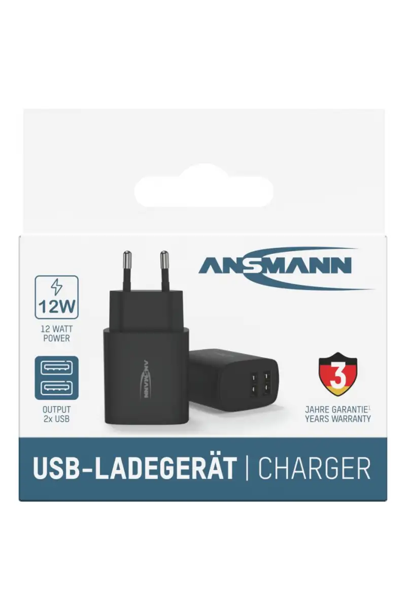 Ładowarka Ansmann HC212 czarna 2x USB 12W 24A