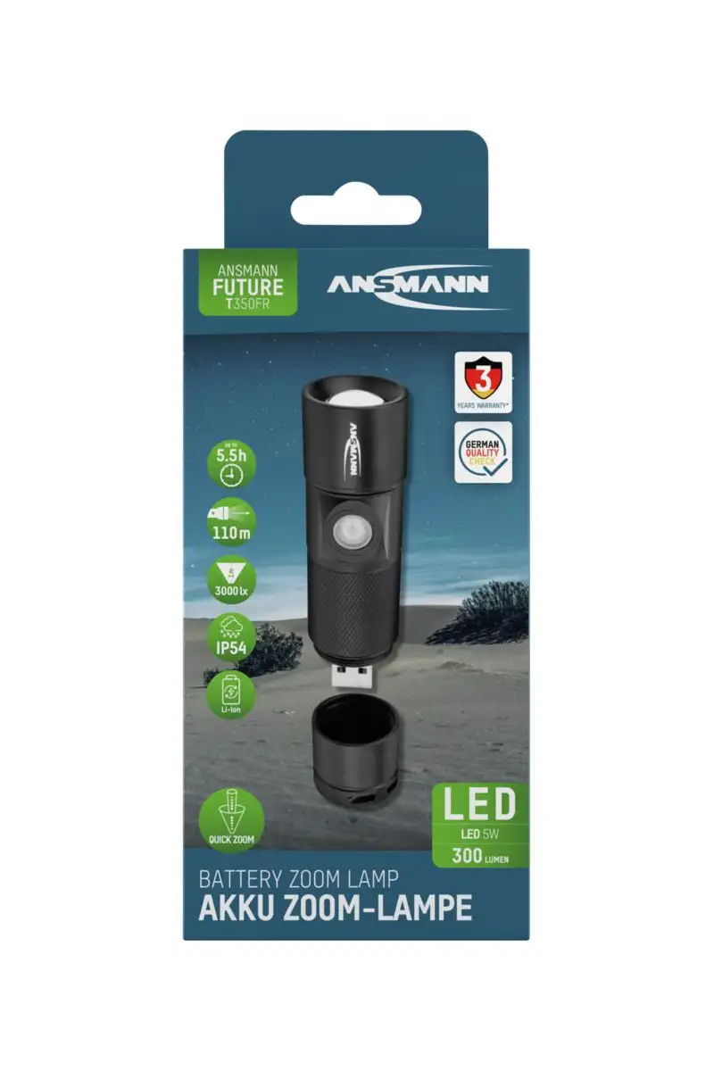 Latarka Ansmann LED Future T350FR USB300 lm aku