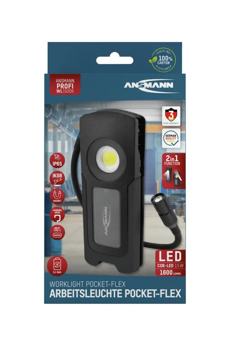 Lampa robocza LED Ansmann WL1500R 1600lm aku