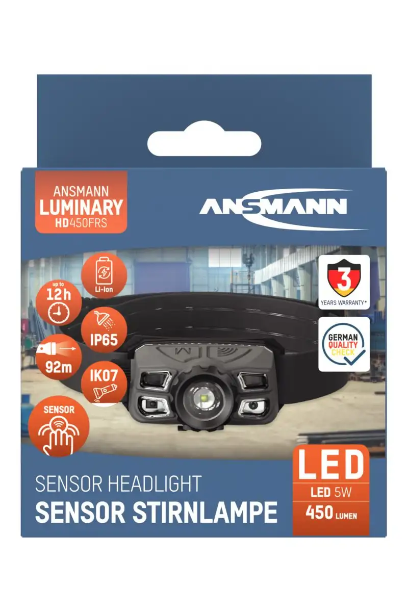 Latarka czołowa LED Ansmann HD450FRS 450 lm aku