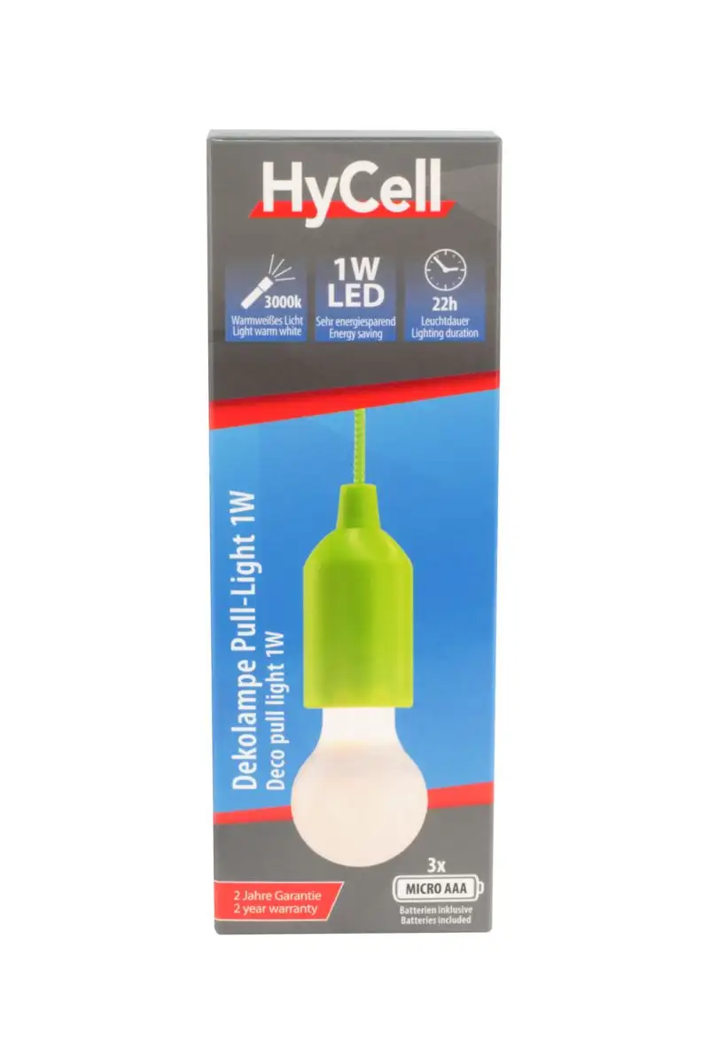 Lampa LED HyCell PL1W 25 lm 3xAAA zielona