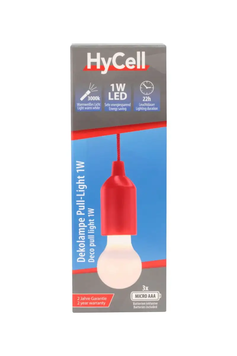 Lampa LED HyCell PL1W 25 lm 3xAAA czerwona