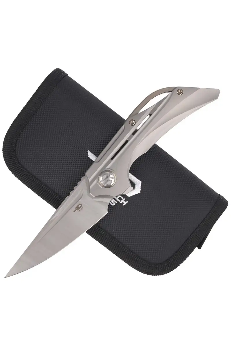 Nóż składany Bestech Vigil Gray Titanium, Satin M390 by Kombou (BT2201A)